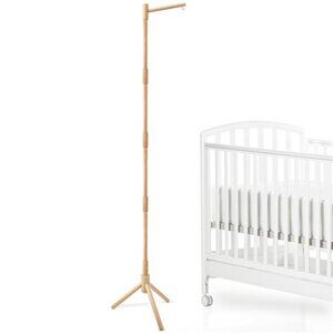 Floor-Standing Crib Mobile Arm - 61.4 Inch Wooden Mobile Arm for Crib - Movable